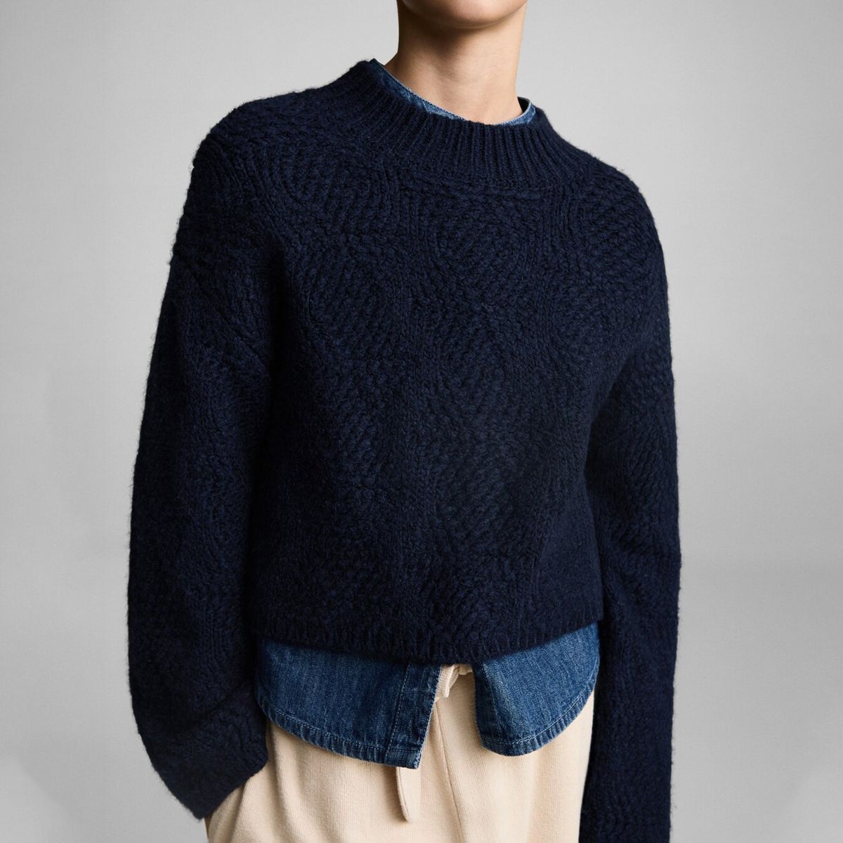 MANGO KIDS - Sweater Punto Cuello Perkins Niña Mango Kids