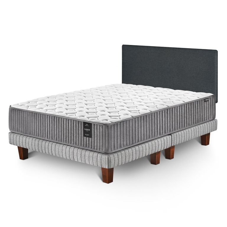 Cama 2 Plazas SilenCama Europea + Respaldo Wall Marengo