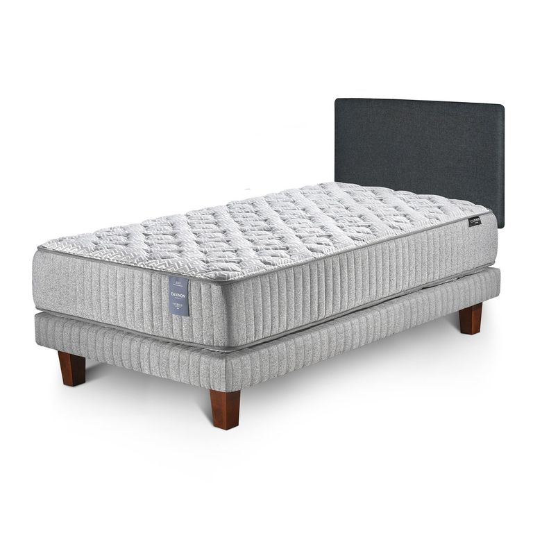 Cama Europea Hybrid Vis 1.5 Plazas + Respaldo