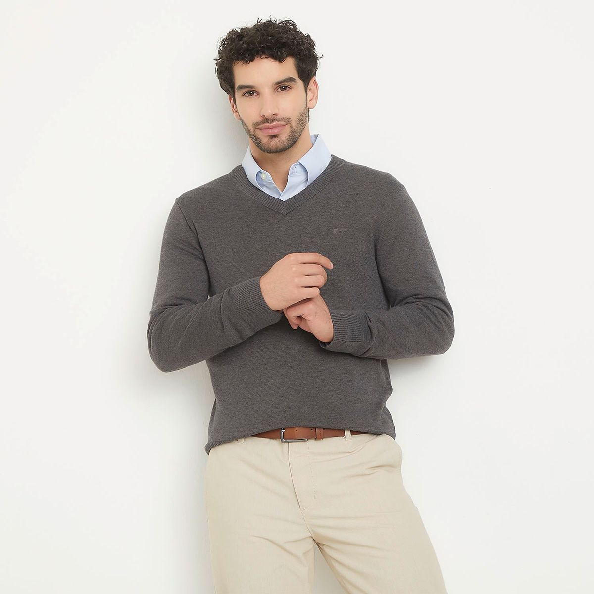 DOCKERS - Sweater Cuello V Casual Hombre Dockers