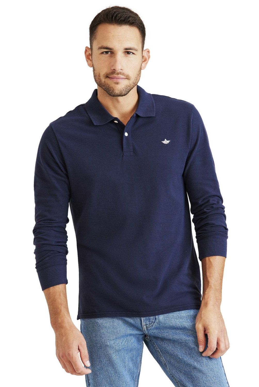 DOCKERS - Polera Pique Manga Larga Hombre Dockers