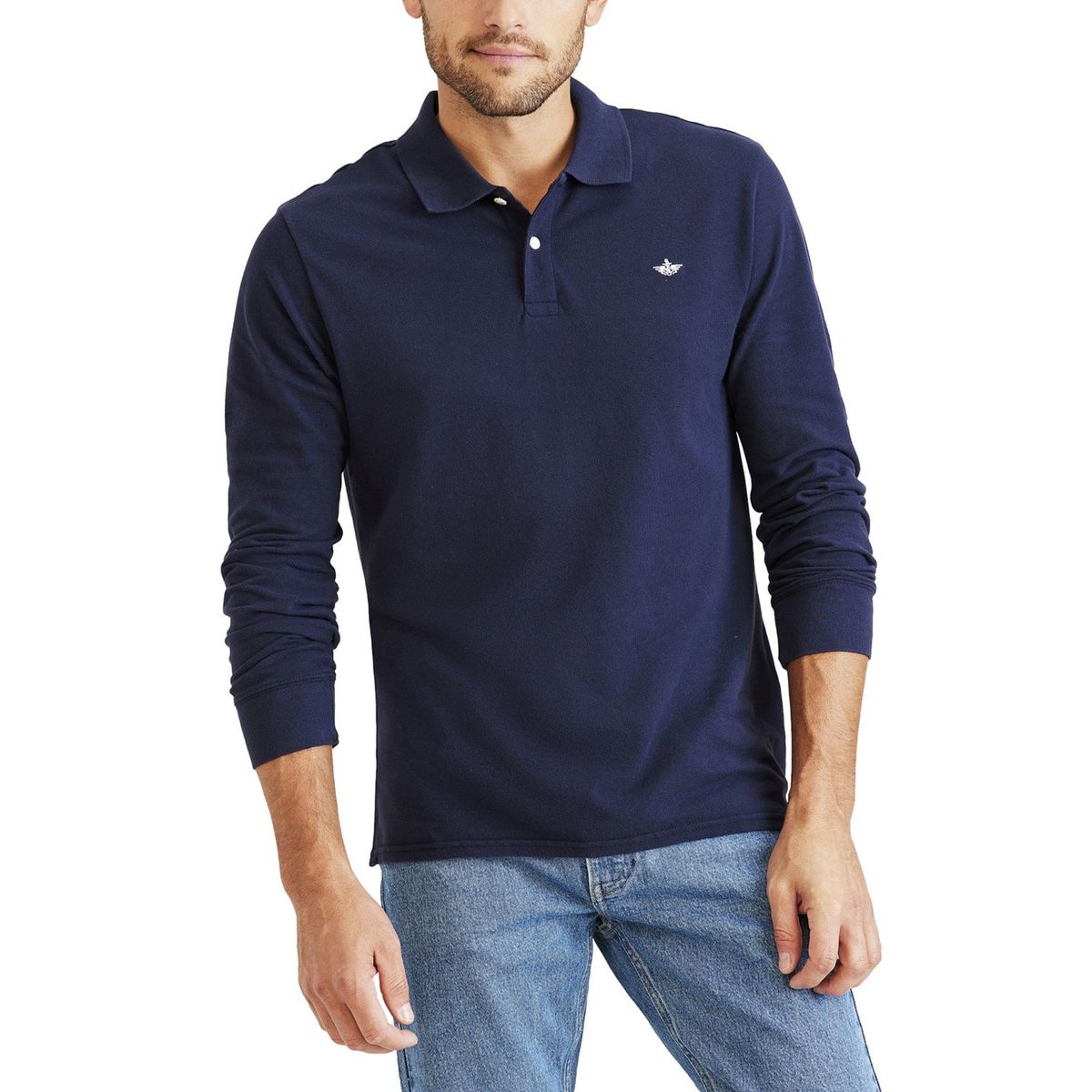 DOCKERS - Polera Pique Manga Larga Hombre Dockers