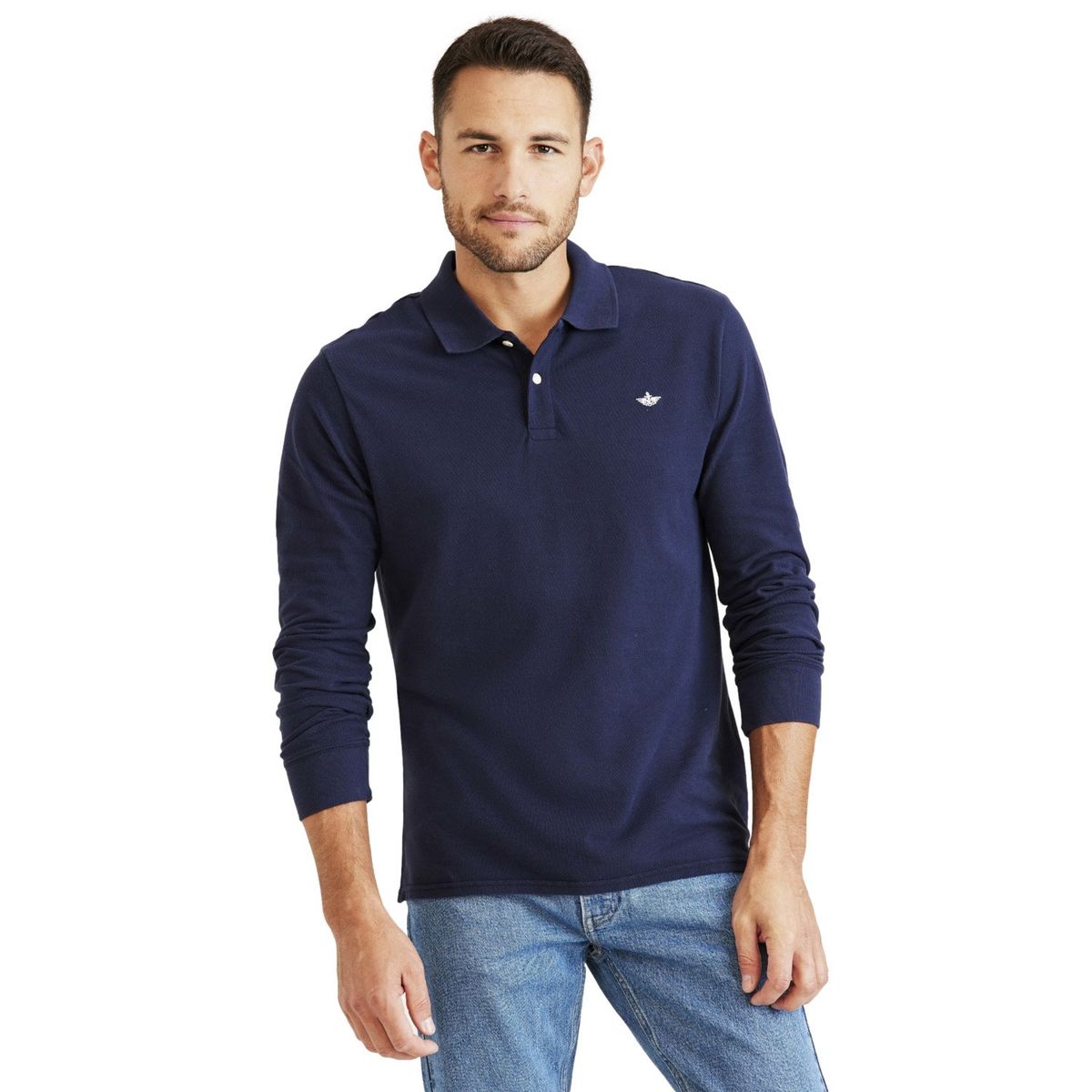 DOCKERS - Polera Pique Manga Larga Hombre Dockers