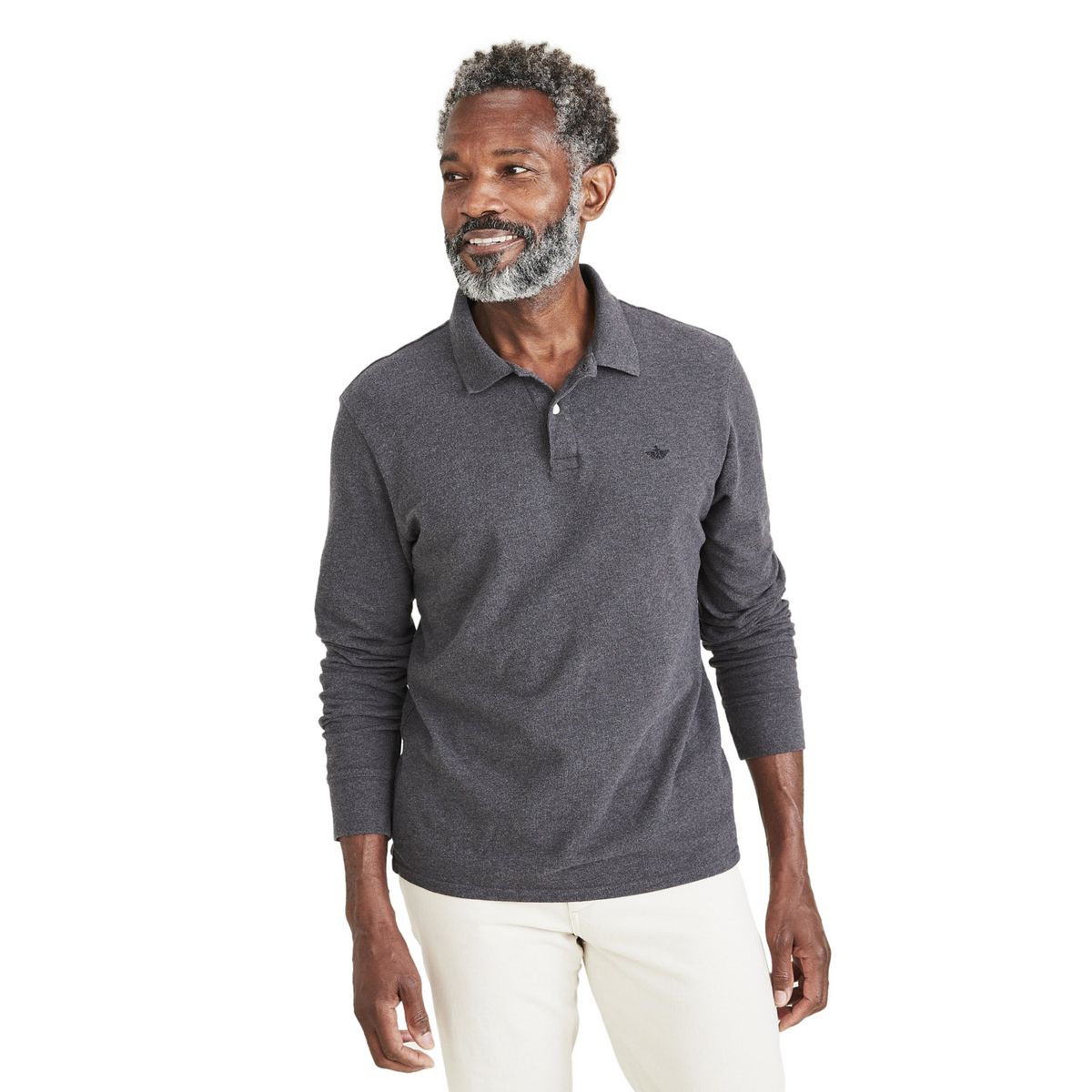DOCKERS - Polera Pique Manga Larga Hombre Dockers