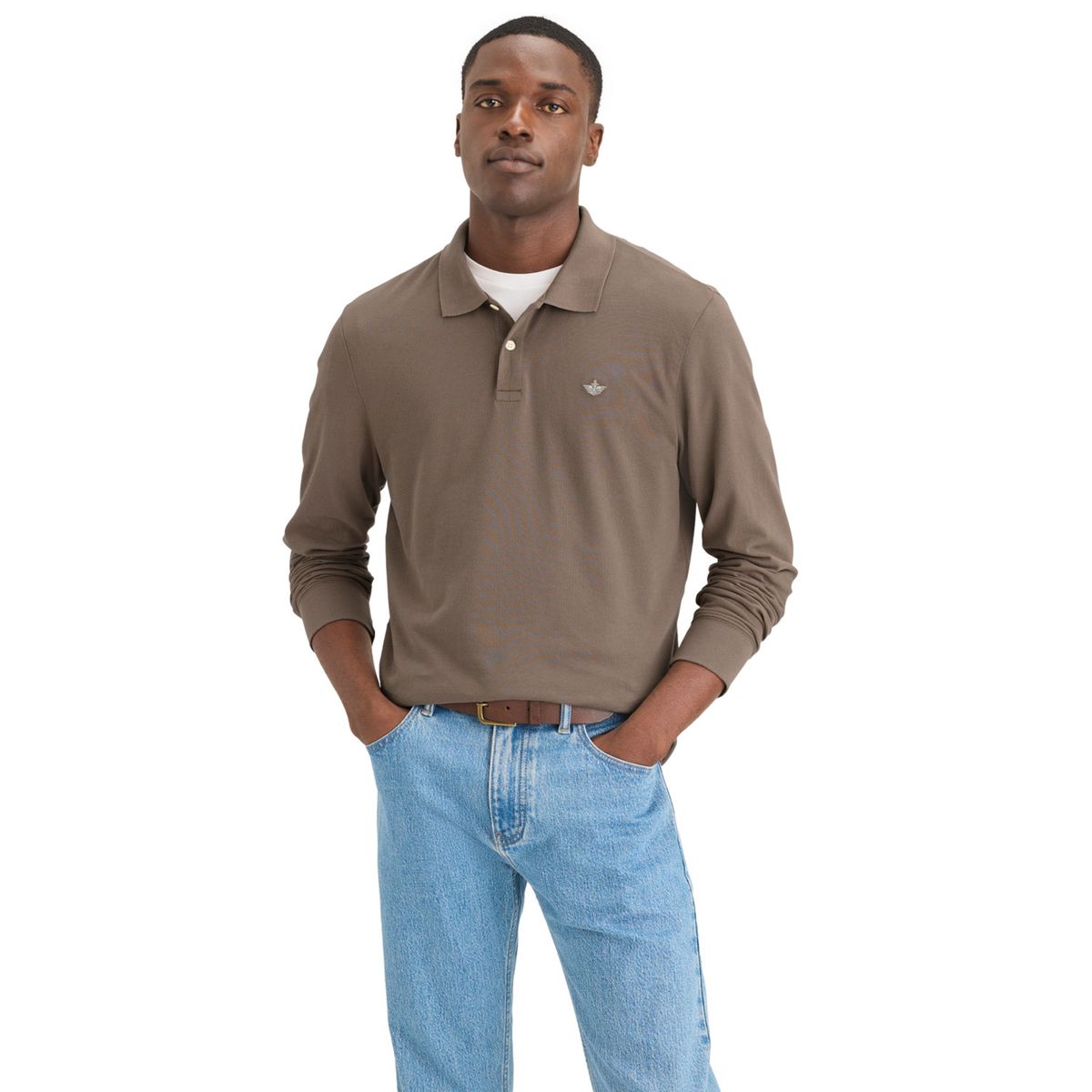 DOCKERS - Polera Pique Manga Larga Hombre Dockers