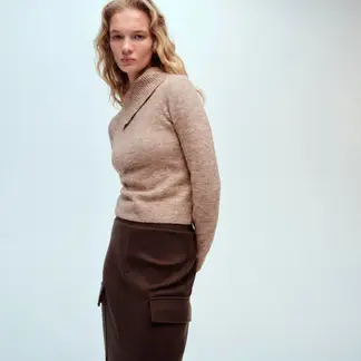MANGO - Sweater Cuello Solapa Envolvente Mujer