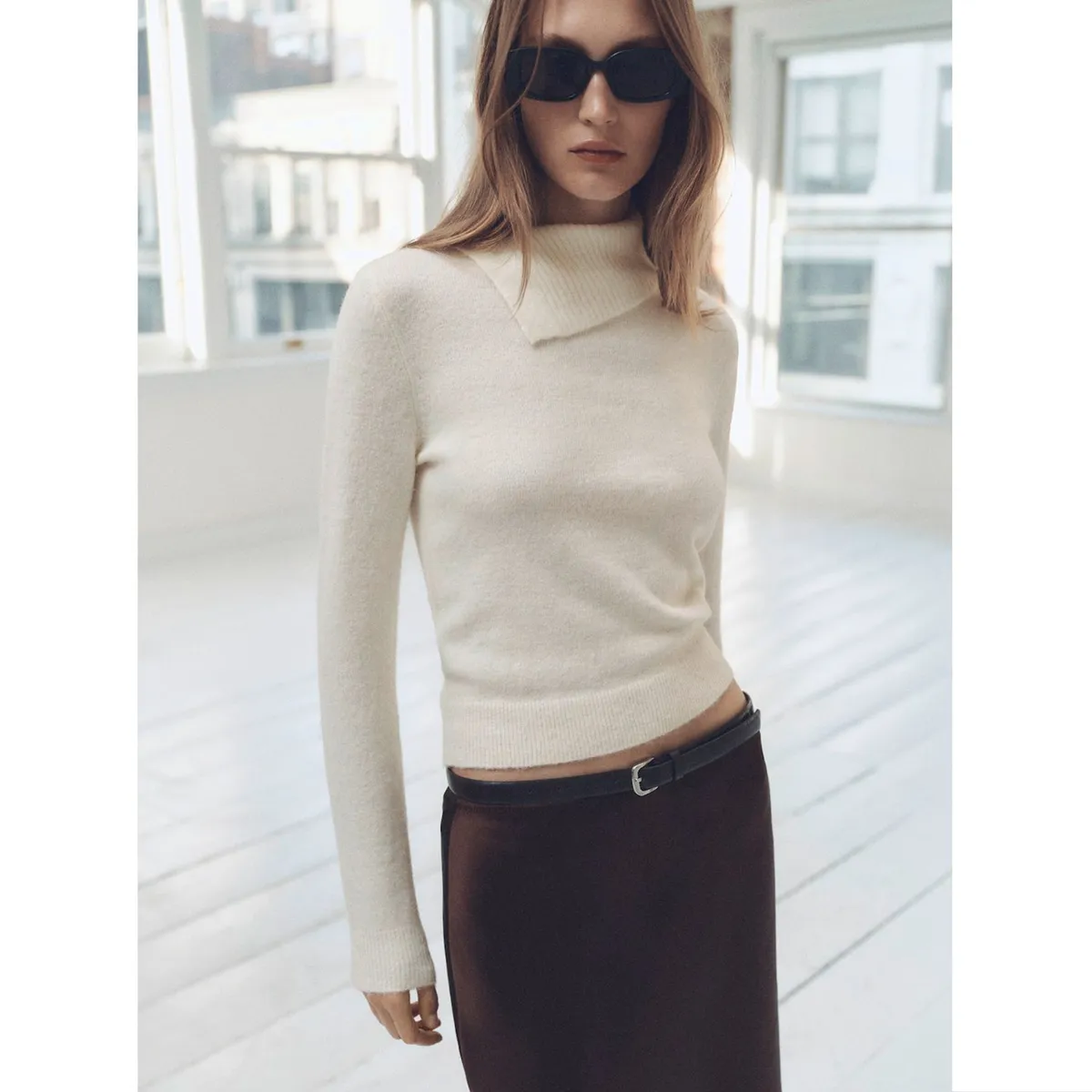 MANGO - Sweater Cuello Solapa Envolvente Mujer Mango