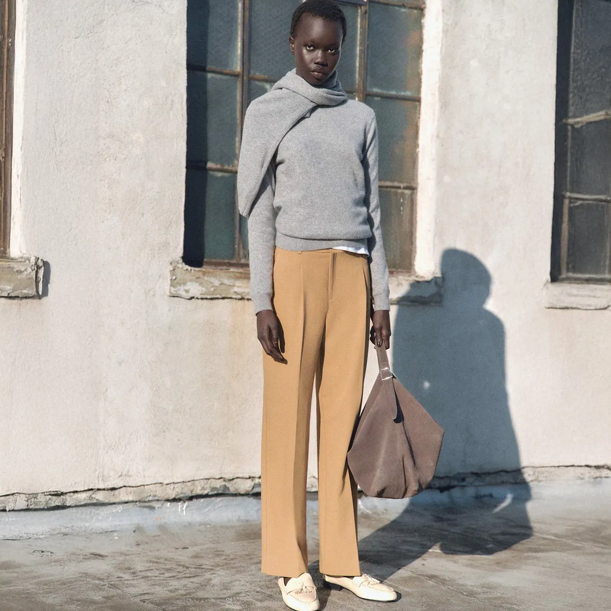 MANGO - Pantalón Recto Pinzas Mujer Mango