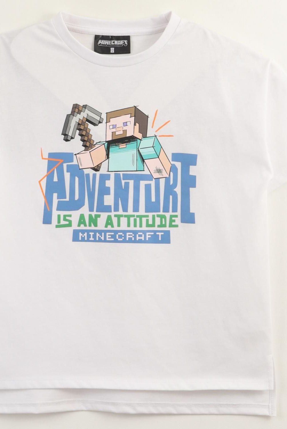 MINECRAFT - Polera Niño Algodón Manga Corta Adventure Minecraft