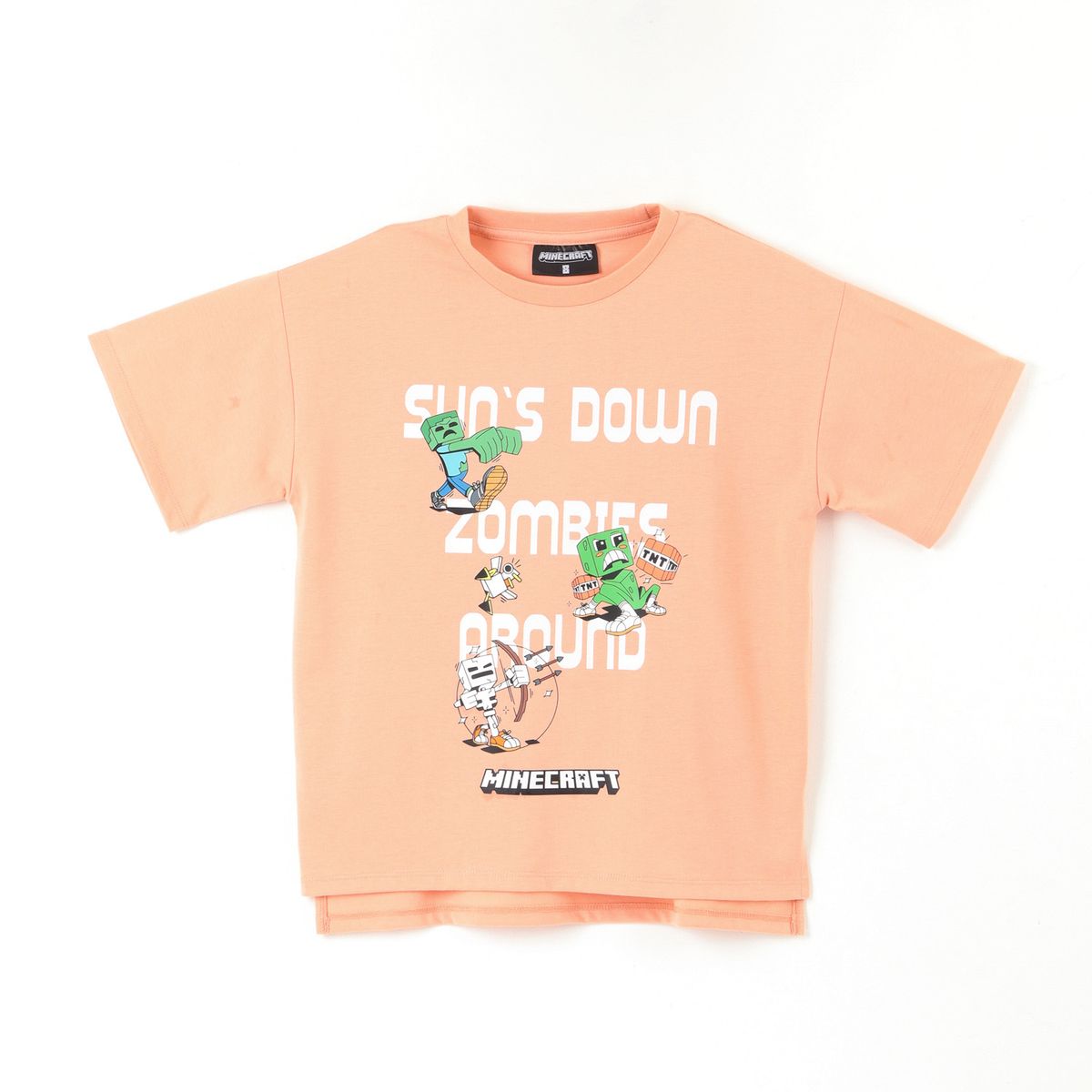 MINECRAFT - Polera Niño Algodón Manga Corta Texto Espalda Minecraft