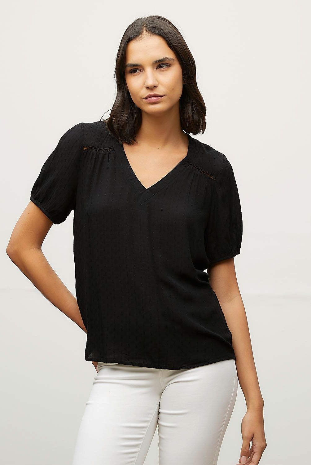 VERO MODA - Blusa Manga Corta Cuello En V Mujer Vero Moda