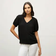 VERO MODA - Blusa Manga Corta Cuello En V Mujer