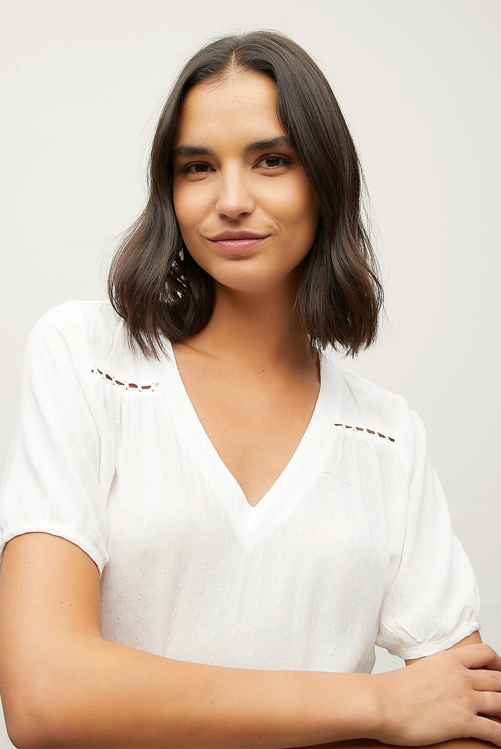 VERO MODA - Blusa Manga Corta Cuello En V Mujer Vero Moda