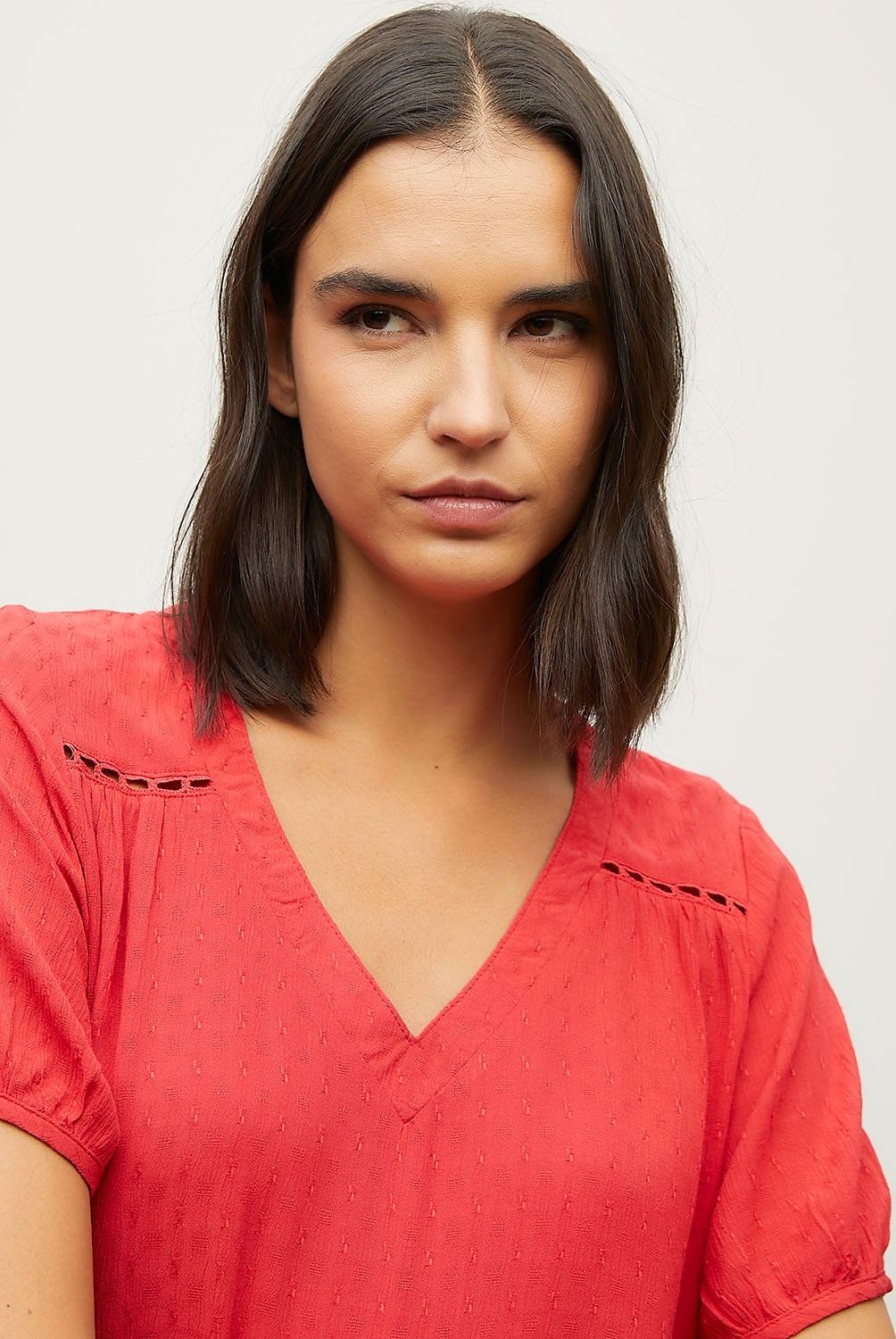 VERO MODA - Blusa Manga Corta Cuello En V Mujer Vero Moda