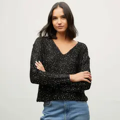 VERO MODA - Sweater Brillos Cuello en V Mujer
