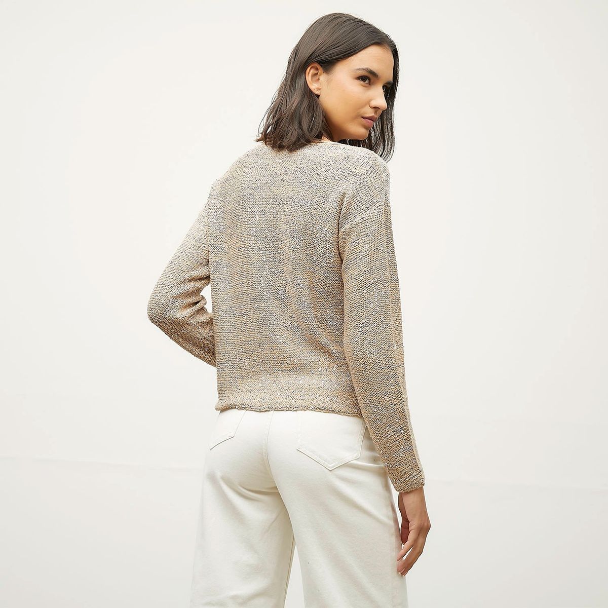 VERO MODA - Sweater Brillos Cuello en V Mujer Vero Moda