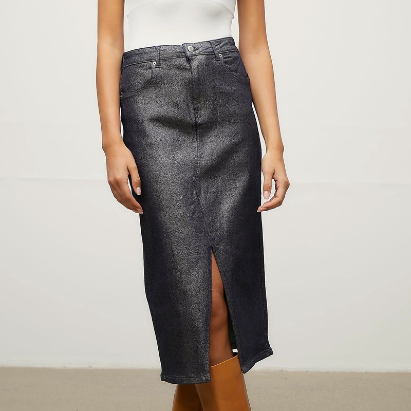 VERO MODA - Falda Midi Metalizada Mujer Vero Moda
