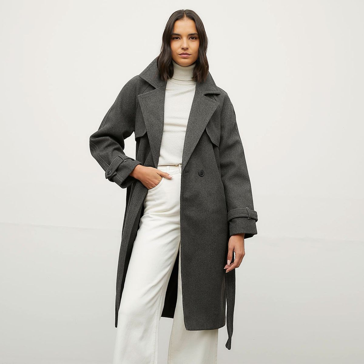 VERO MODA - Abrigo Trench Largo Mujer Vero Moda