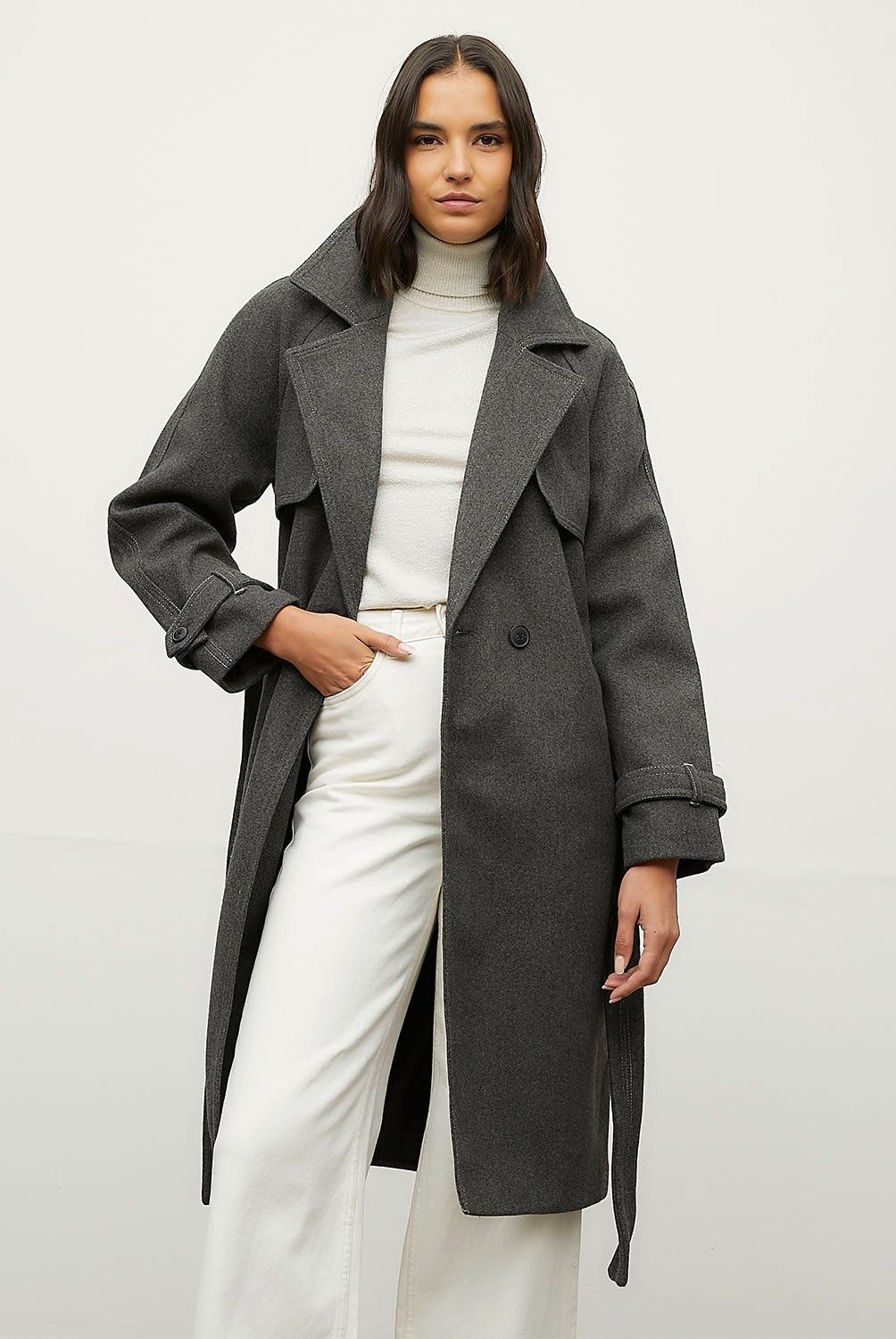 VERO MODA - Abrigo Trench Largo Mujer Vero Moda