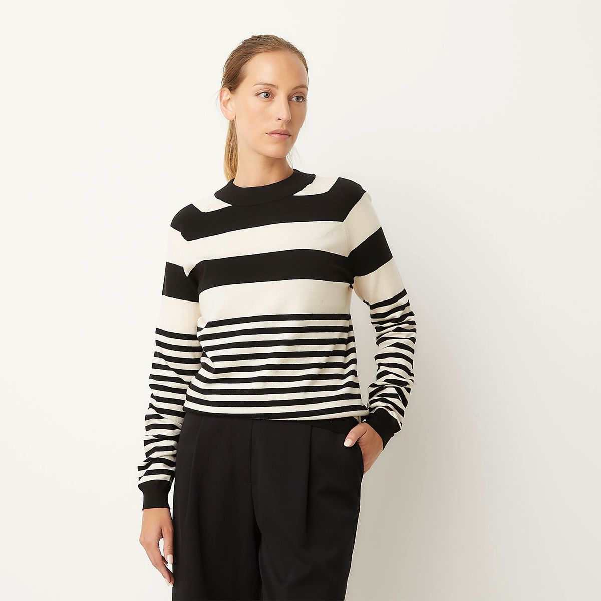 VERO MODA - Sweater Rayas Cuello Redondo Mujer Vero Moda