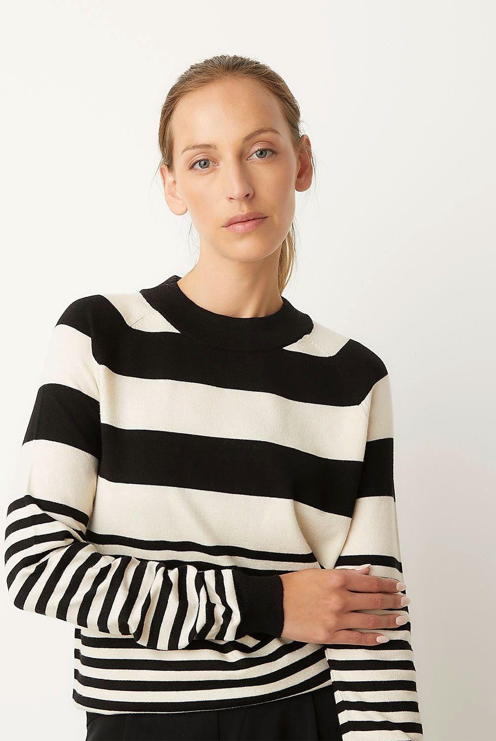 VERO MODA - Sweater Rayas Cuello Redondo Mujer Vero Moda