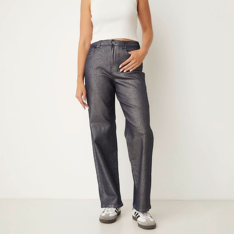 VERO MODA - Pantalón Wide Leg Metalizado Mujer Vero Moda