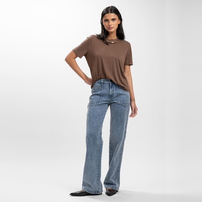 LOLITA LPK Jeans Recto Tiro Alto Ame Ice Mujer
