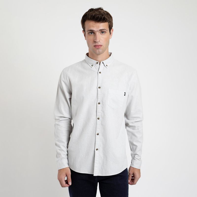 FROENS - Camisa Manga Larga Lino Hombre Froens