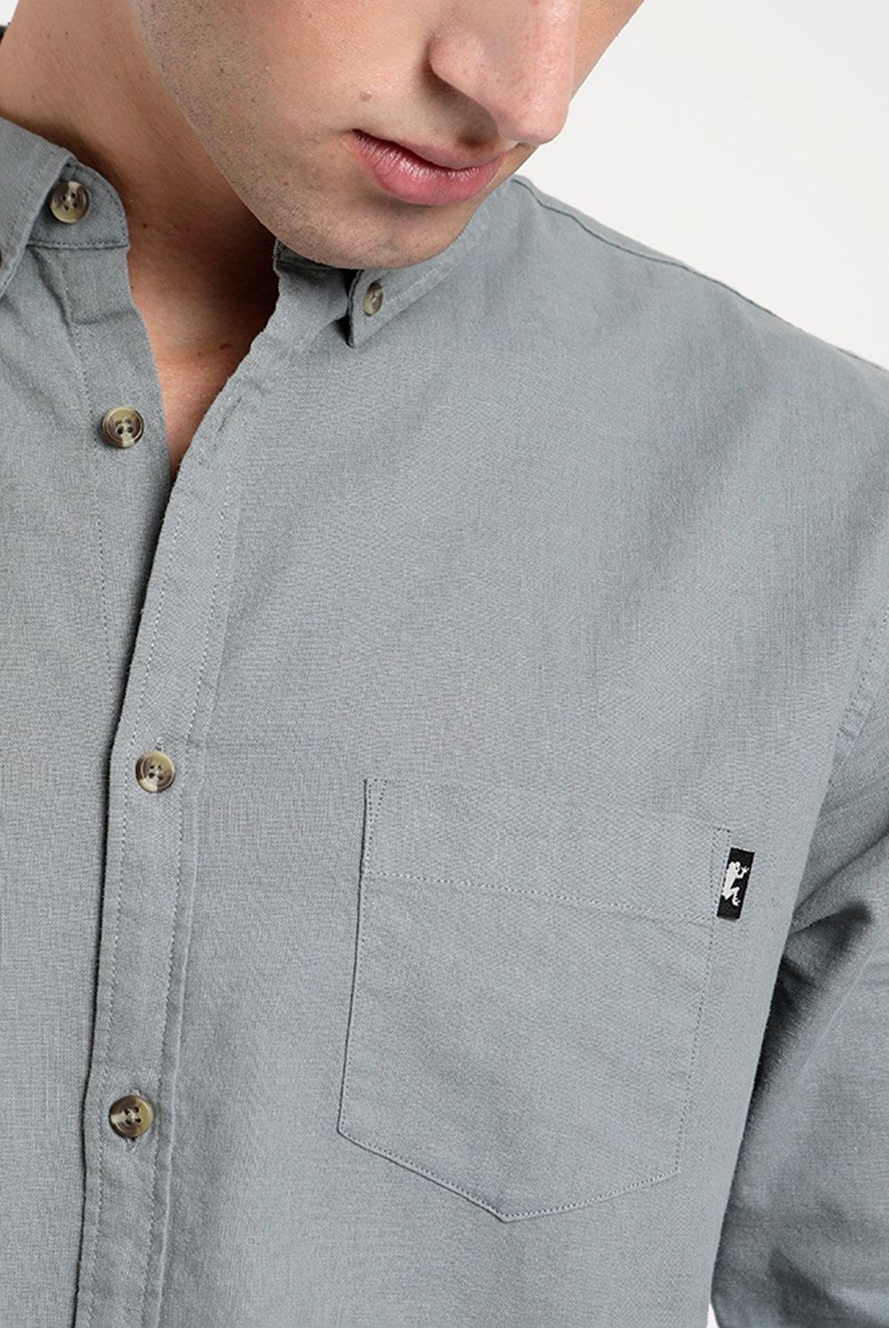 FROENS - Camisa Manga Larga Lino Hombre Froens