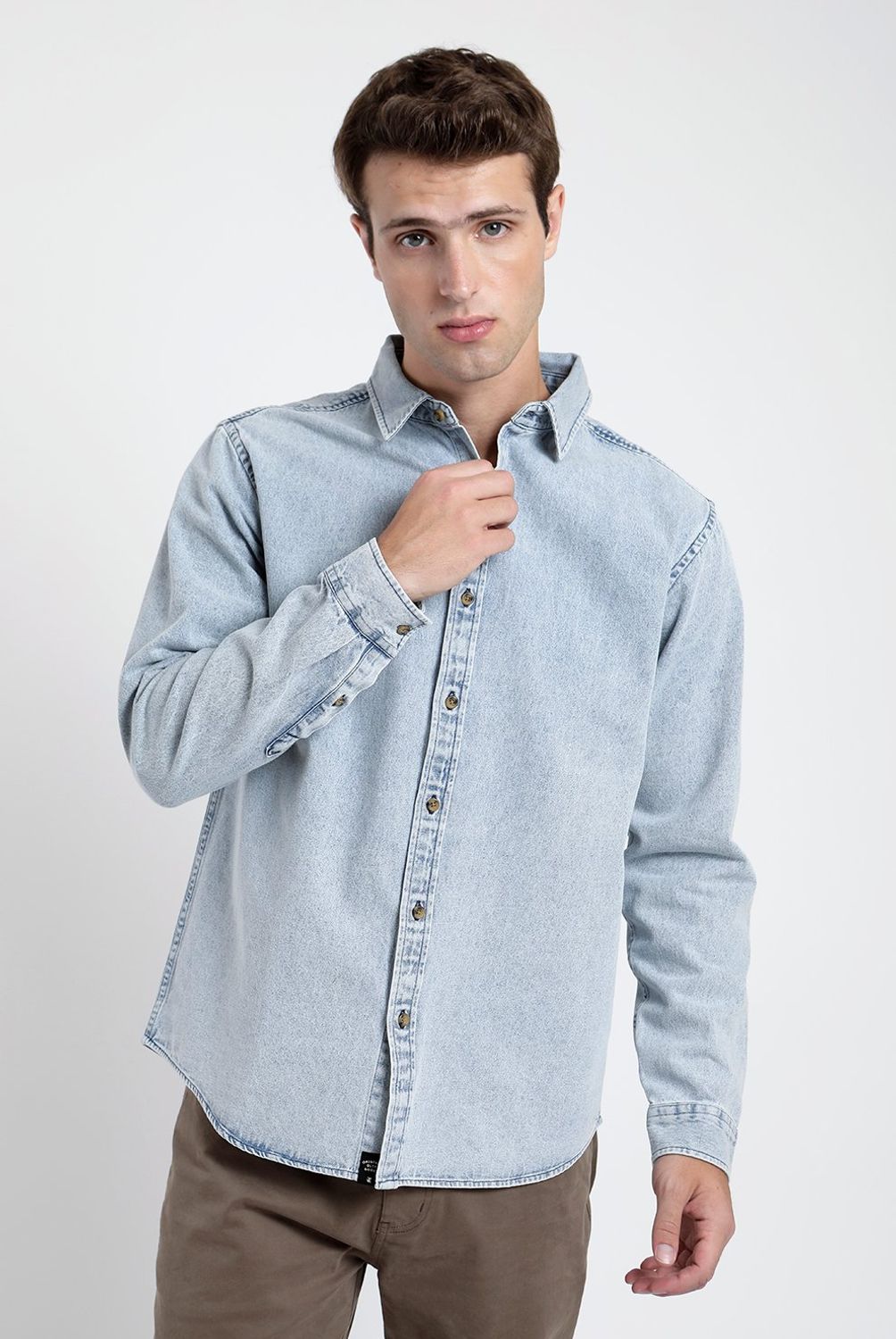 FROENS - Camisa Manga Larga Algodón Orgánico Hombre Froens