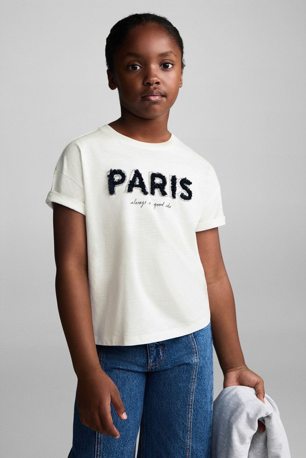 MANGO KIDS - Polera con Estampado de Cuentas Niña Mango Kids