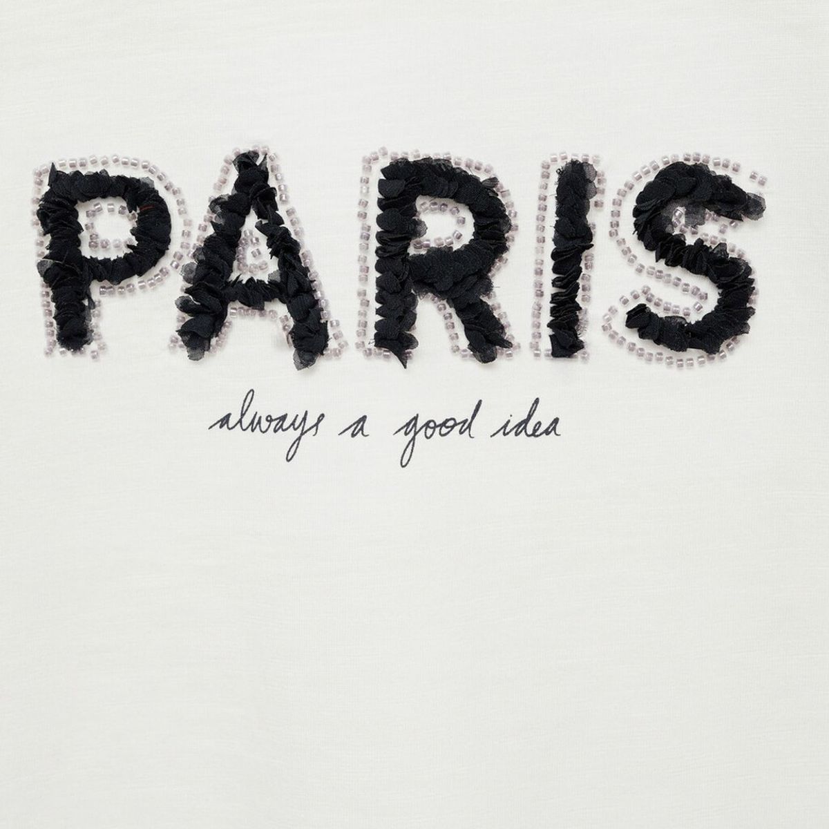 MANGO KIDS - Polera con Estampado de Cuentas Niña Mango Kids