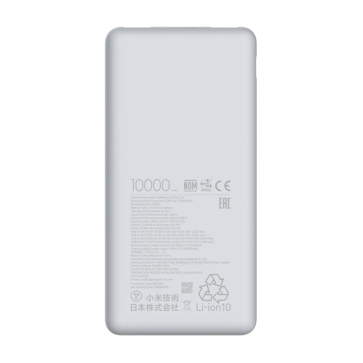 XIAOMI - Powerbank Xiaomi 22 5W 10000 Mah Lite