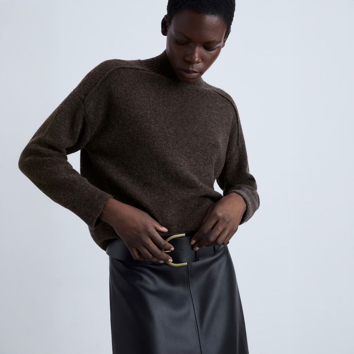 MANGO - Sweater Costuras Cuello Perkins Mujer Mango