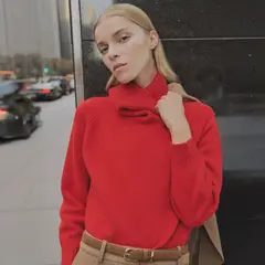 MANGO - Sweater Punto Cuello Vuelto Mujer