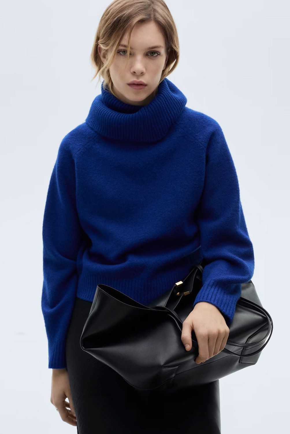 MANGO - Sweater Punto Cuello Vuelto Mujer Mango