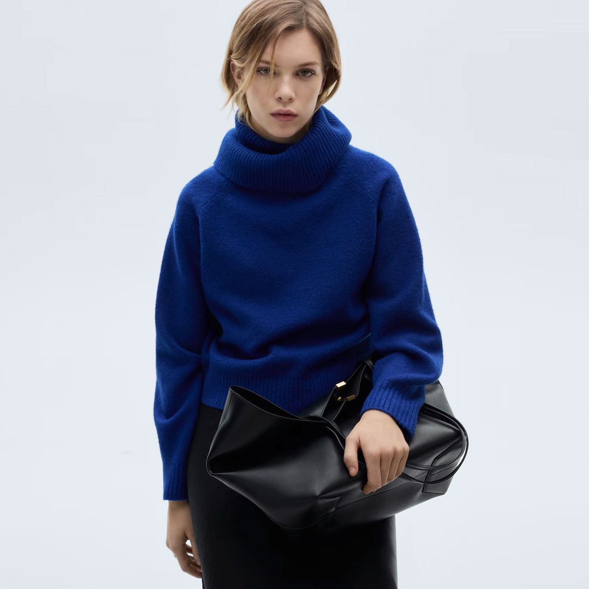 MANGO - Sweater Punto Cuello Vuelto Mujer Mango