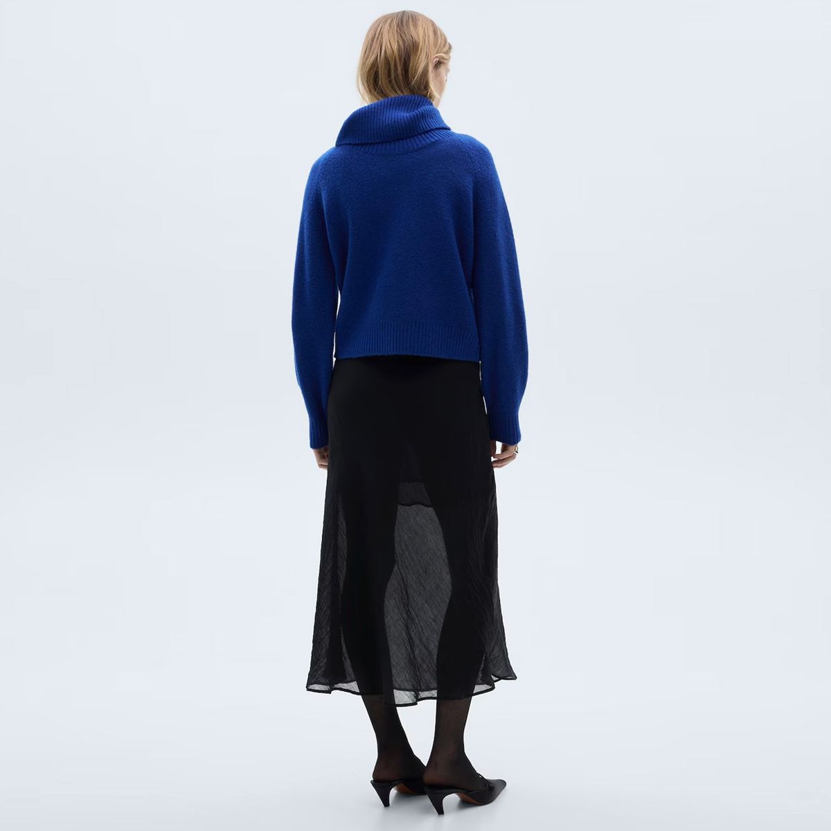 MANGO - Sweater Punto Cuello Vuelto Mujer Mango