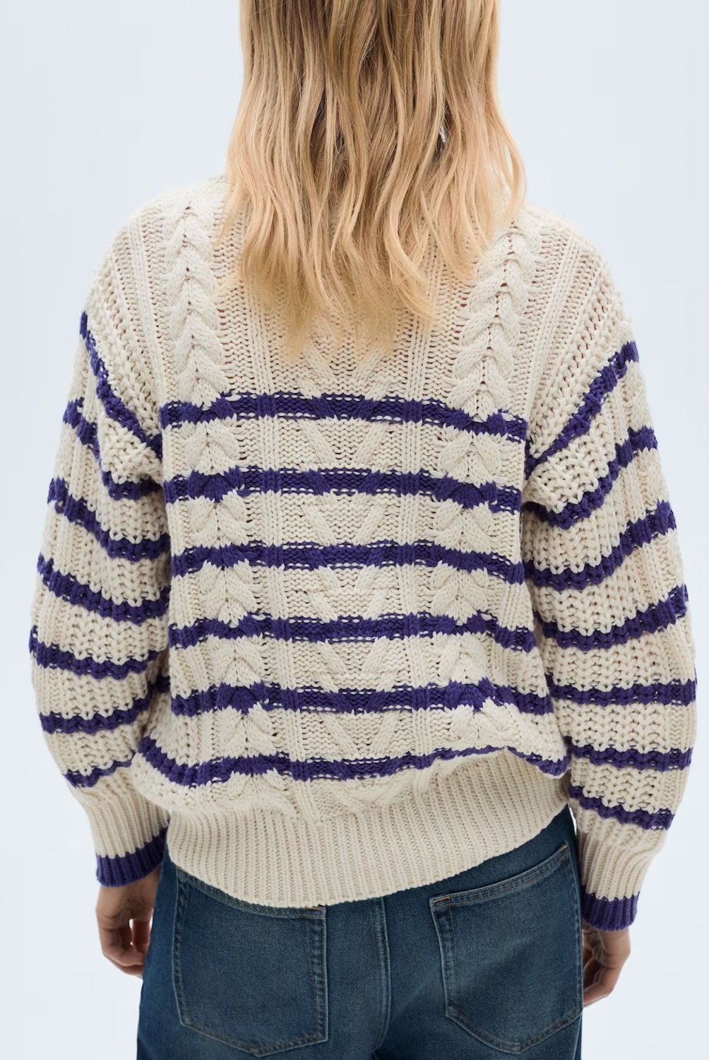 MANGO - Sweater Trenzado Rayas Mujer Mango