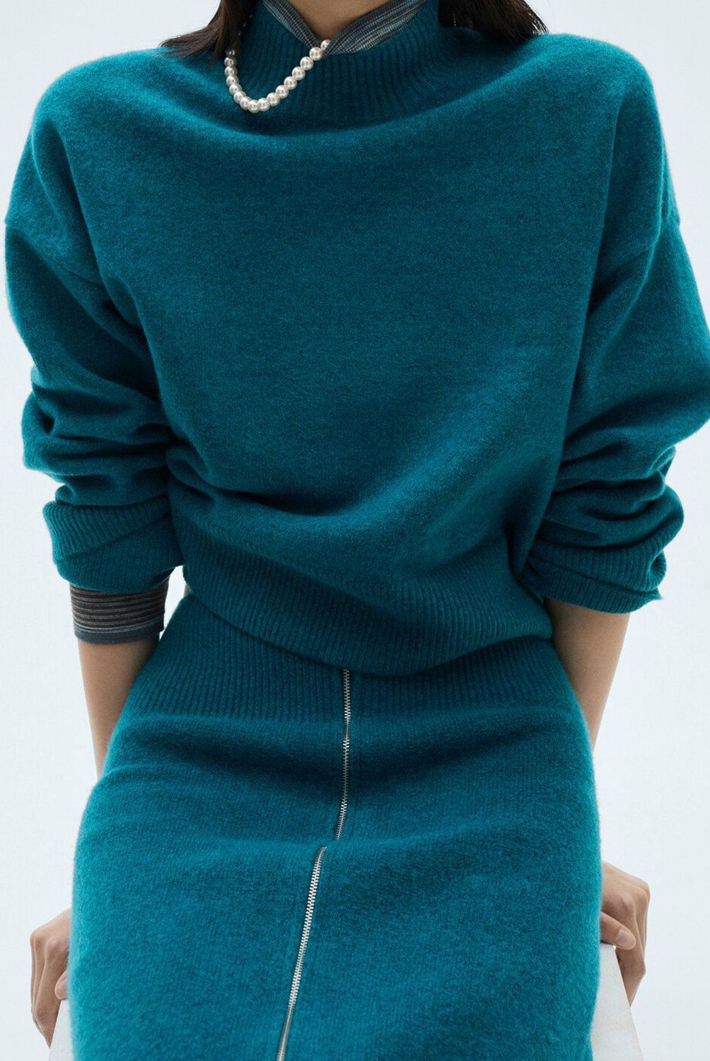 MANGO - Sweater Punto Cuello Perkins Mujer Mango
