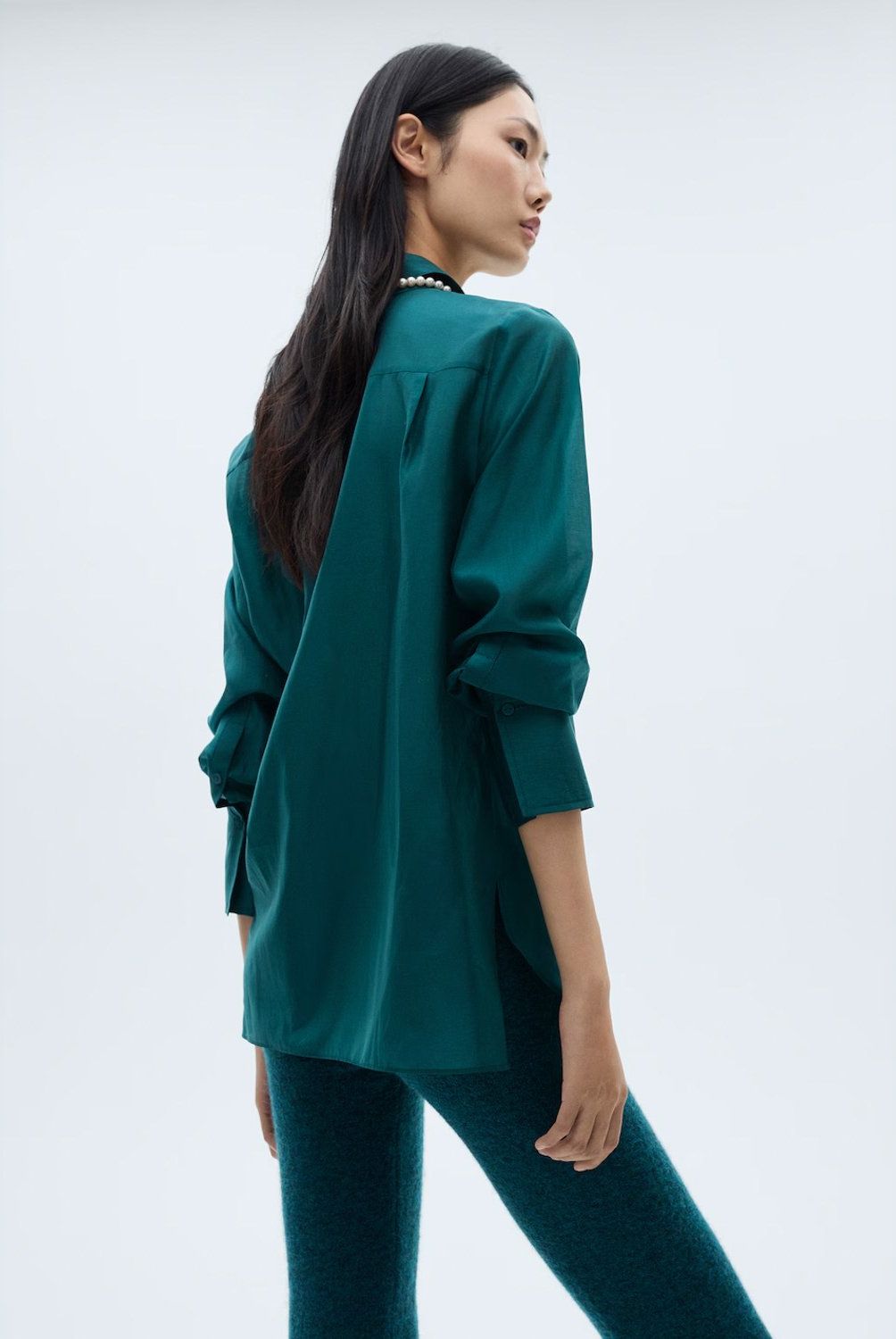 MANGO - Camisa Satinada Botones Ocultos Mujer Mango