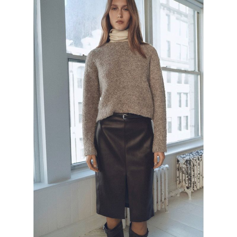 MANGO - Sweater Bouclé Cuello Redondo Mujer Mango