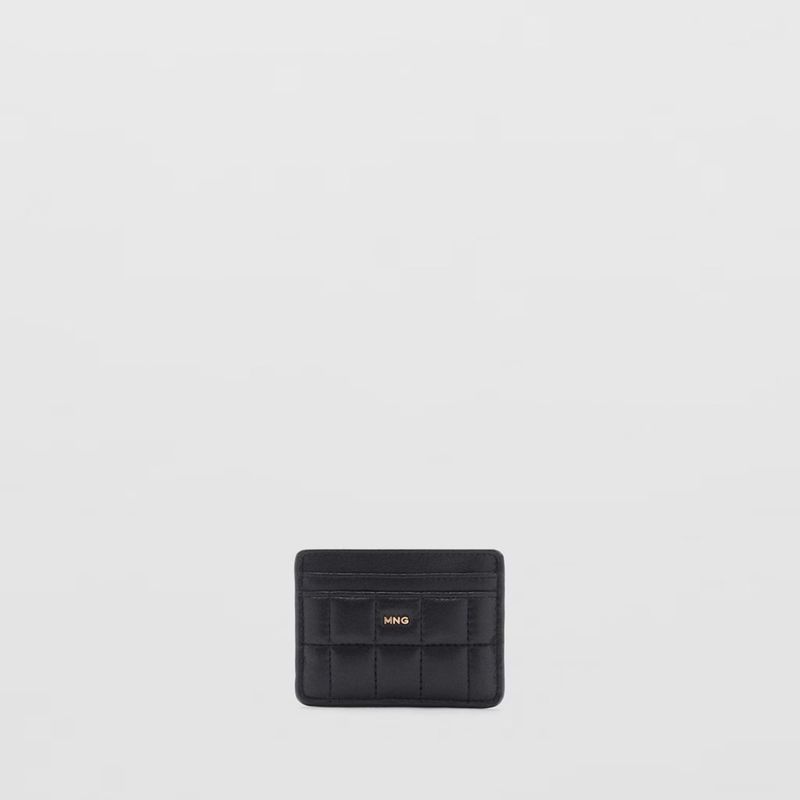 MANGO - Tarjetero Acolchado Logo Mujer Mango
