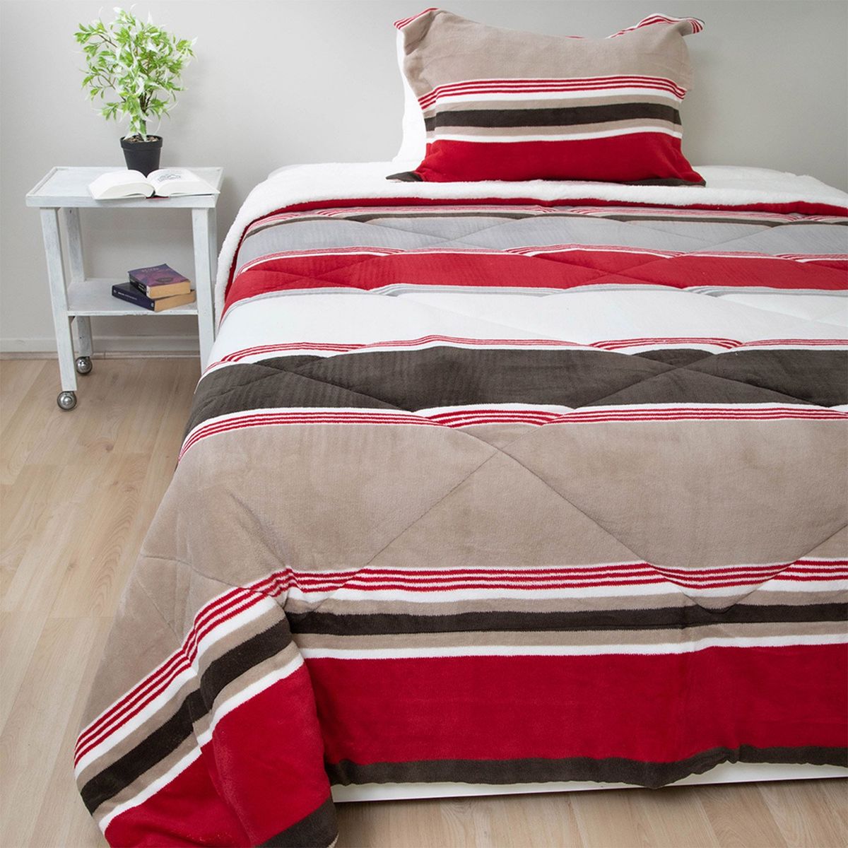 DORAL - Cubrecama Sherpa Clásico Estampado Doral