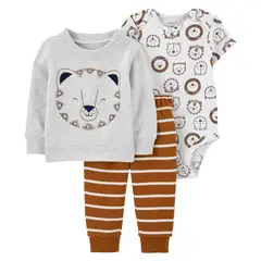 CARTER'S - Conjunto 3 piezas Poleron, Pantalón Buzo y Body Bebé Niño