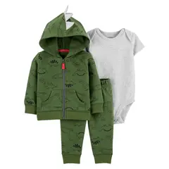 CARTER'S - Conjunto 3 piezas Poleron, Pantalón Buzo y Body Bebé Niño