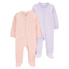 CARTER'S - Pijama Algodón Pack 2 Unidades Bebé Niña