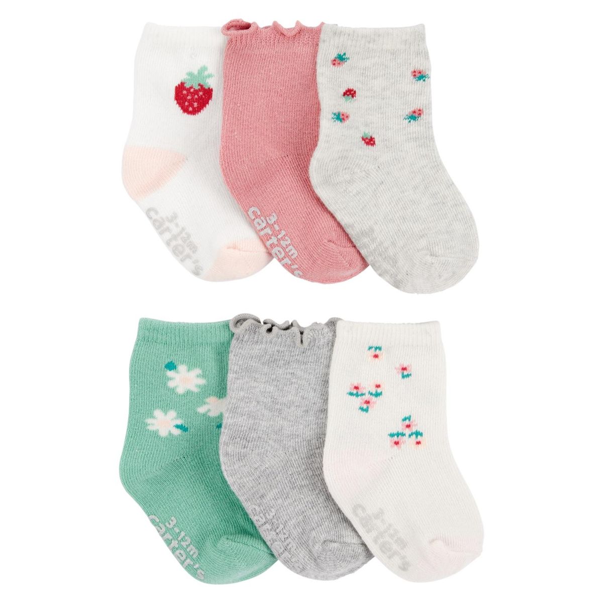 CARTER'S - Pack 6 Pares Calcetines Algodón Bebé Niña Carter's