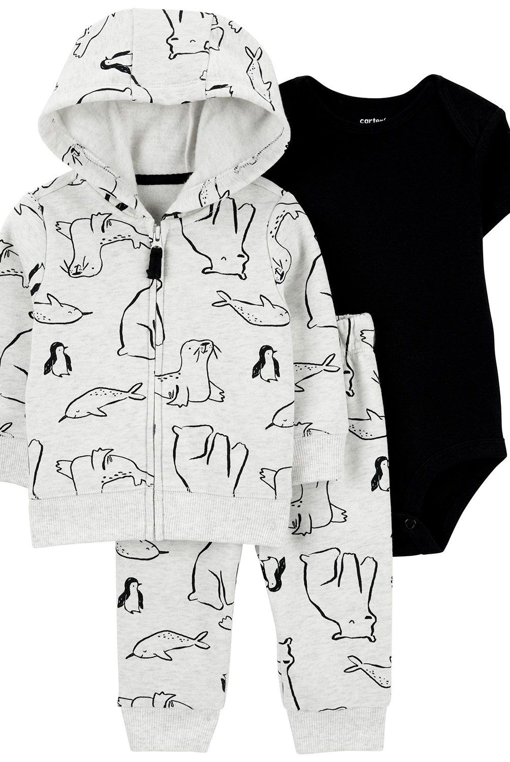 CARTER'S - Conjunto 3 piezas Poleron, Pantalón Buzo y Body Bebé Niño Carter's