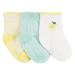 CARTER'S - Pack 3 Pares Calcetines Algodón Bebé Niña
